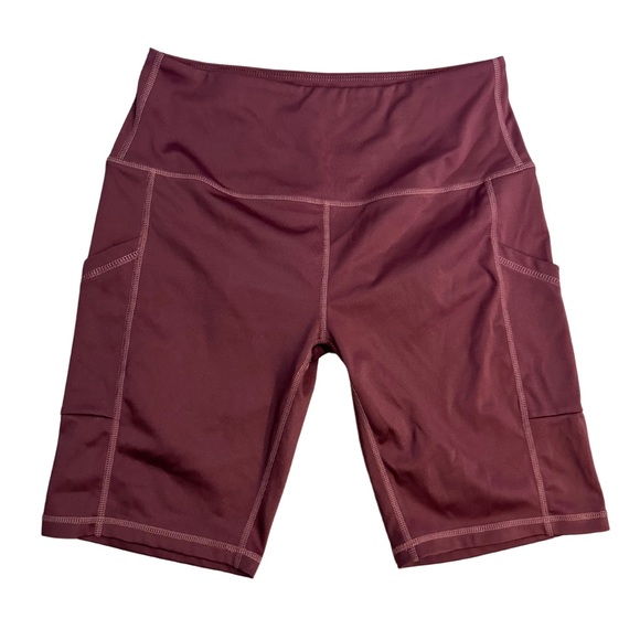 FIRM ABS 4"/8" High Waist Running Workout Yoga Shorts Pockets Size Large - Picture 6 of 6